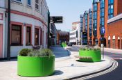 Stainless steel planters for public spaces