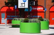 Large circular planters for public spaces