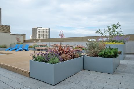 Bespoke steel rooftop garden planters