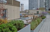 Custom rectangular planters for roof garden