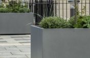 Polyester powder coated steel planters