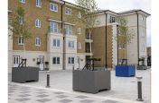 Steel planters for communal decks