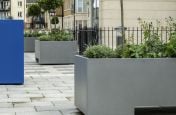 Polyester powder coated steel planters