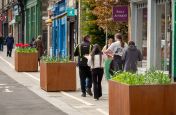 Large corten planters for street spaces