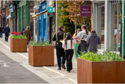 Large corten planters for street spaces