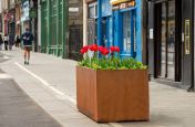 Corten steel planters for public streets