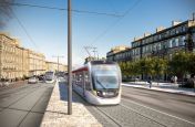 Edinburgh tram network streetscape