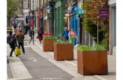 Bespoke steel planters for public high street