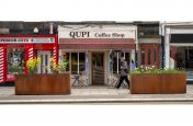 Large corten trough planters