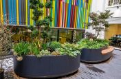 Oval shaped steel planters