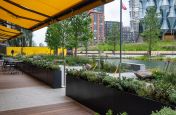 Restaurant Outside Seating Perimeter Planters