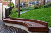 CAD machined waved timber bench