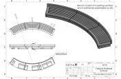 Curved bench seating CAD