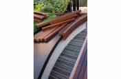 Bespoke curved oak bench installation