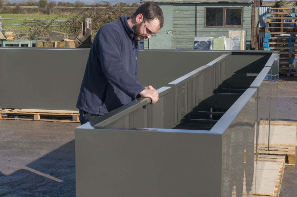 Large Steel Powder Coated Planter
