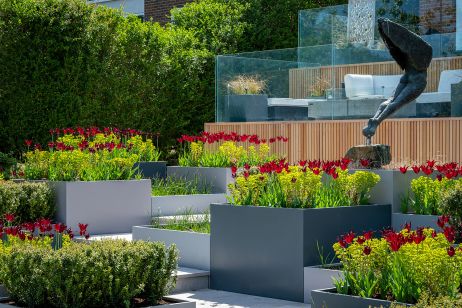 Bespoke Steel Planters for residential garden