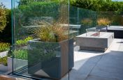 Modern terrace steel planter