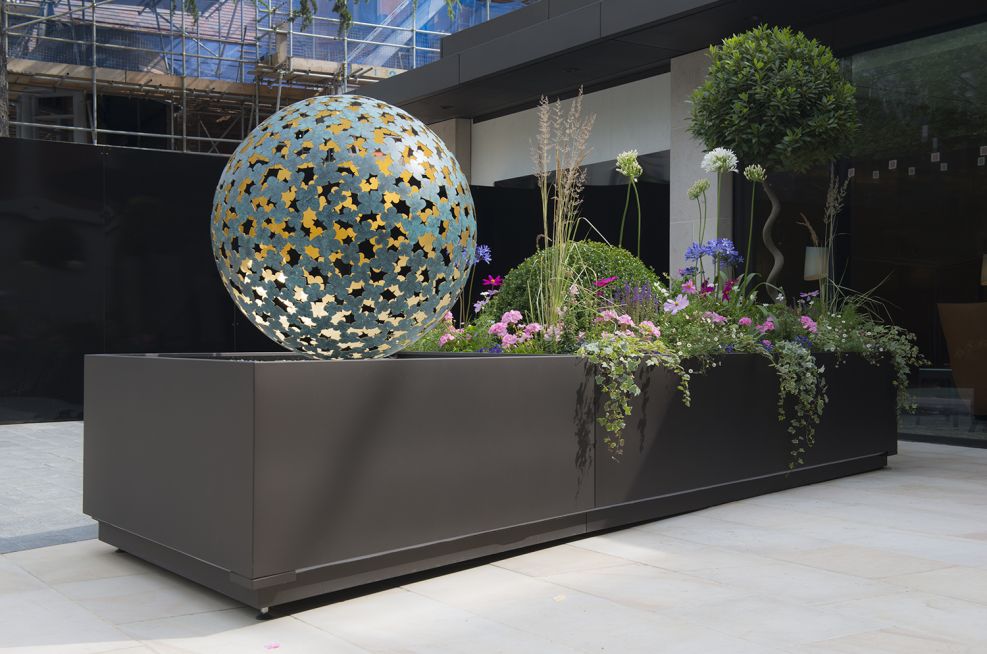 Zintec Steel Planters With Laser Cut Elephant Decal