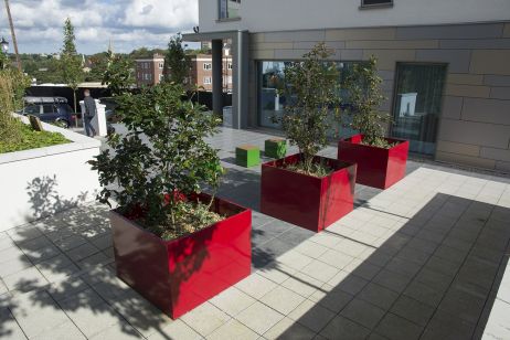 Internally Reinforced Steel Tree Planters At The Hampton By Hilton