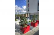 Polyester Powder Coated Ruby Red Steel Planters