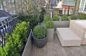 Garden Terrace Powder Coated Steel Planters in RAL 7048