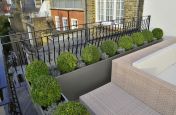Steel Planters Powder Coated In Pearl Mouse Grey
