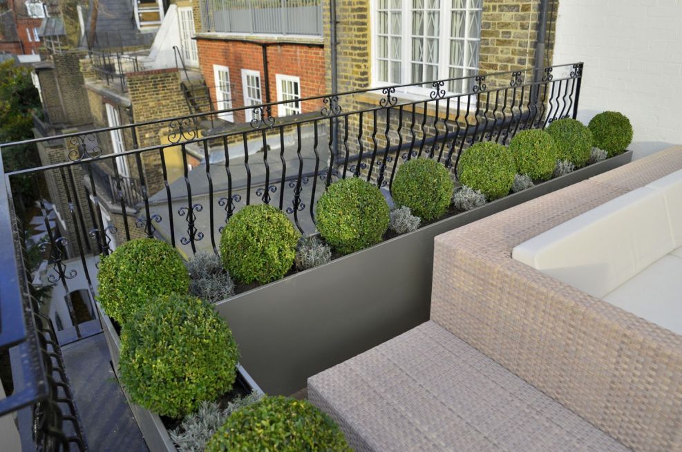 Steel Planters Powder Coated In Pearl Mouse Grey