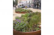 Corten Steel Public Realm Planters with Benching