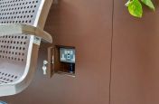 Planters with integrated electrical sockets