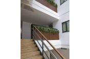 Stairwell and atria steel safety planters