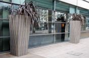 Large Bespoke Steel Planters At The Hilton Hotel