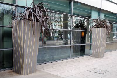 Large Bespoke Steel Planters At The Hilton Hotel