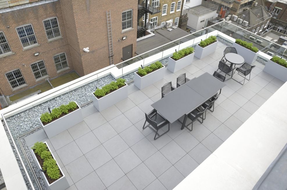 Lower Terrace Zintec Steel Planters Powder Coated Planters