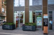 Street planters with branding