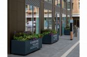 Commercial planters with branding