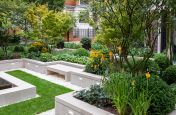 Landscaped residential courtyard garden