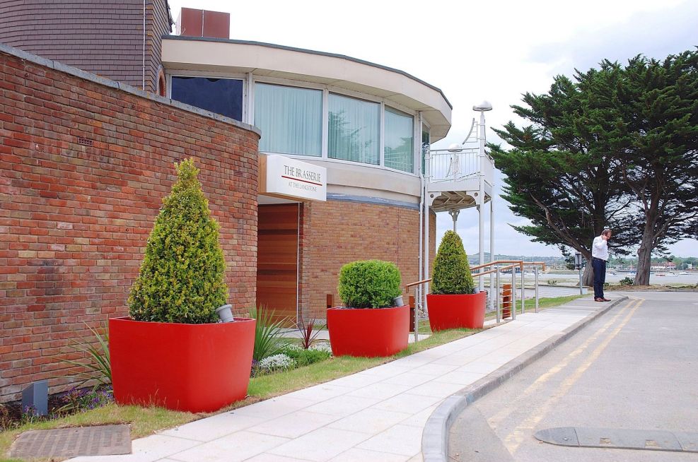 RAL 3016 Coral Red Powder Coated OSAKA Boulevard Planters