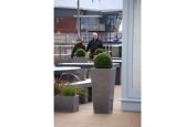 Extra Large Granite Tall Tapered Planters Outside