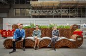 London Festival of Architecture Rocks and Reeds custom parklet planter