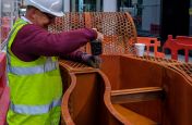 Extra Large Corten Steel Planter Installation