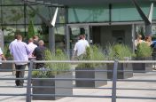 Trough Planters In Polished Granite At MCFC