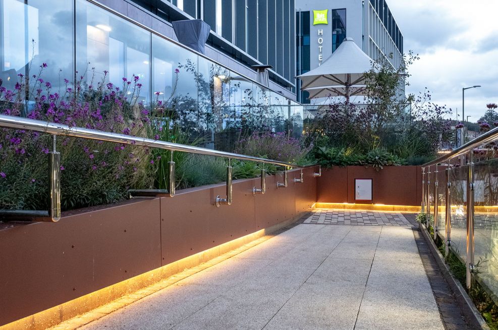 Commercial rampway with integrated lighting
