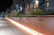 Illuminated planters and walkway