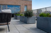 Matching planters for terrace garden