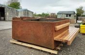 Corten planter integrated bench seating