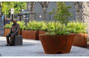 Corten streetscape planters and containers