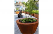 Custom weathered corten planters