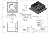 Low square street planter with seating