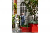 Coral Red custom coloured planters