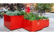 Coral Red Mayfair street planters